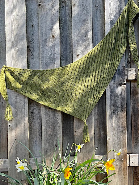 Wave and Flow Shawl in June Cashmere DK yarn