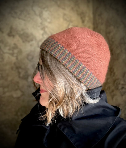 Tweel Brim Hat Pattern for June Cashmere yarn